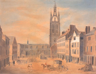 Noordaanzicht van de Sint-Nicolaaskerk door Robert Johnson